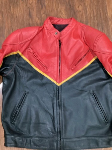 Vintage Men’s Leather Moto Racing Jacket - Foto 7 di 8
