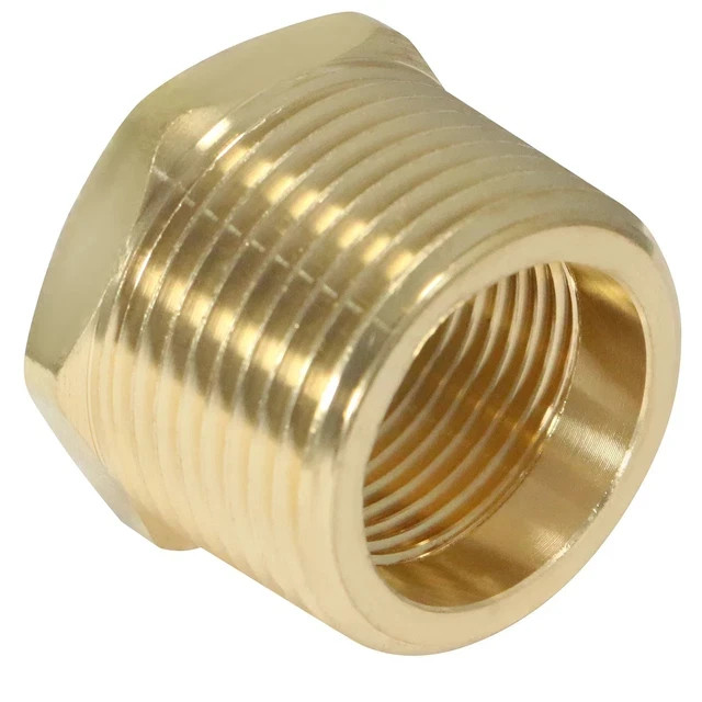 1 1/2" - 1 1/4" HEX REDUCING BRASS REDUCING BUSHING - NPT