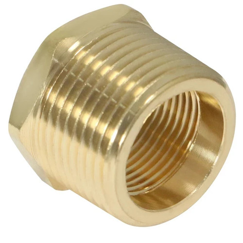 1 1/2" - 1 1/4" HEX REDUCING BRASS REDUCING BUSHING - NPT