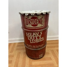 De colección Drydene Castrol Barril de Aceite Metal Tambor Basura Baltimore MD Publicidad