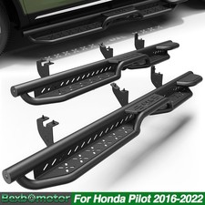 2x For 2016-2022 Honda Pilot Crew Cab Black Running Boards Side Steps Nerf Bars