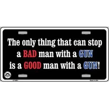 Smart Blonde LP-4691 Stop A Bad Man Metal Novelty License Plate