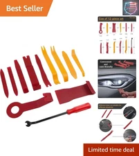 Red & Orange 12 PCS Auto Trim Removal Tool Kit - Ergonomic & Durable Design