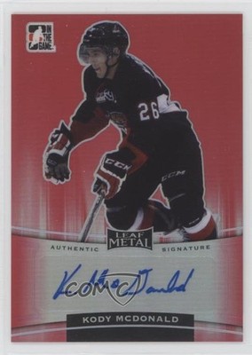 2014-15 ITG Leaf Metal Red Prismatic 5/5 Kody McDonald #BA-KM1 Auto 9b4
