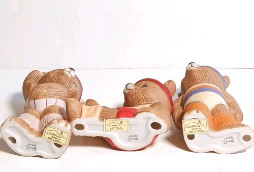 Vtg Homco Exercise Bears Figurines #1448 Set of 3 Workout Dance Aerobic READ - Picture 11 of 14