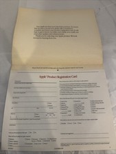 Vintage 1989 Apple Computer Product Registration Card NEW