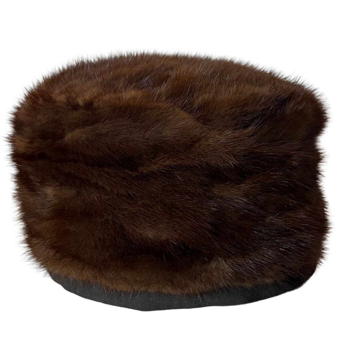 Vintage 1950\'s The May Company Brown Mink Pillbox Hat Union Made Vintage 1950s Union Made Mink Fur Pillbox Hat Dark Brown  main image 3
