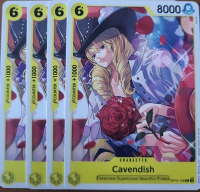 One Piece TCG - 4x Playset - OP10-105 Cavendish C/NM/EN
