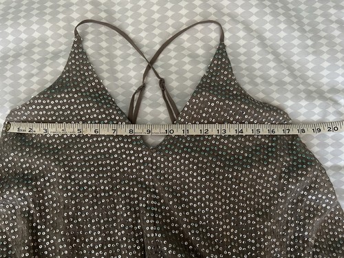 Zara Beautiful Sequin Strappy Top V Neck Handkerchief Hem Festival Beach Size XL - Picture 10 of 10
