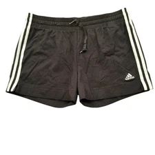 Adidas Embroidered Logo Women's Cotton Elastane Blend Shorts Large Waist 32"