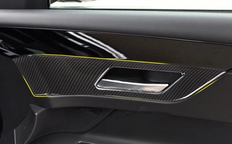 Tampa acabamento fibra de carbono 4 peças painel interno porta faixa para Jaguar XF 2016-2020 - Imagem 3 de 3
