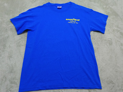 Vintage Goodyear 50 Anniversary Danville (USA Made) L  Blue  Tee Shirt
