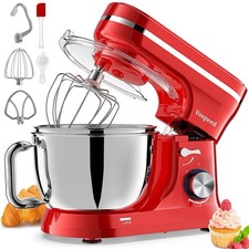 Image of Vospeed Stand Mixer 1000W with 4.5L & 5L Bowls, 8-Speed Red, Hook, Whisk,beater
