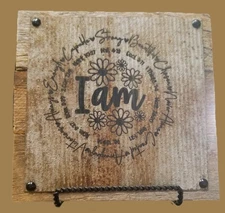 8" x 8" Rustic/Primitive Metal Tile Sign/Plaque Country/Farmhouse