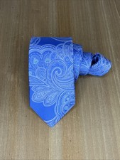 DANIEL CREMIEUX Silk Tie Designer Paisley Blue W3.25xL58 Made in USA Luxury