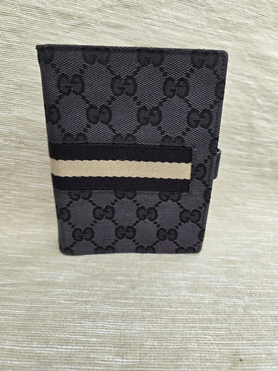 Gucci Agenda Cover Diary Sherry Line Navy GG Canvas Leather | eBay