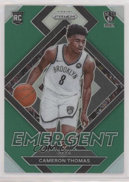 2021-22 Panini Prizm Emergent Green Prizm Cameron Thomas #4 Rookie RC 0mf9