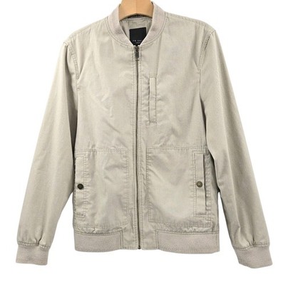 Ted Baker Men's Size Small Bars Canvas Jacket Stone Beige Cotton Unlined Pockets