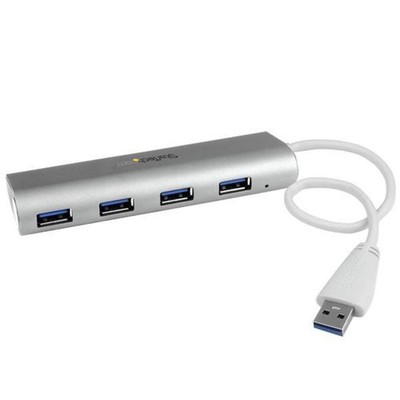 StarTech.com 4 Port kompakter USB 3.0 Hub mit eingebautem Kabel