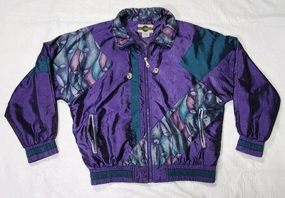 Vintage Out Brook Full Zip Windbreaker Track Jacket Women Size L  Multicolor