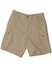 IZOD Mens Cargo Shorts W36 Large Beige Polyester DA03