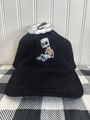 Mad Engine Simpsons Cap Hat (Bart Skeleton) In Black Corduroy NWT.