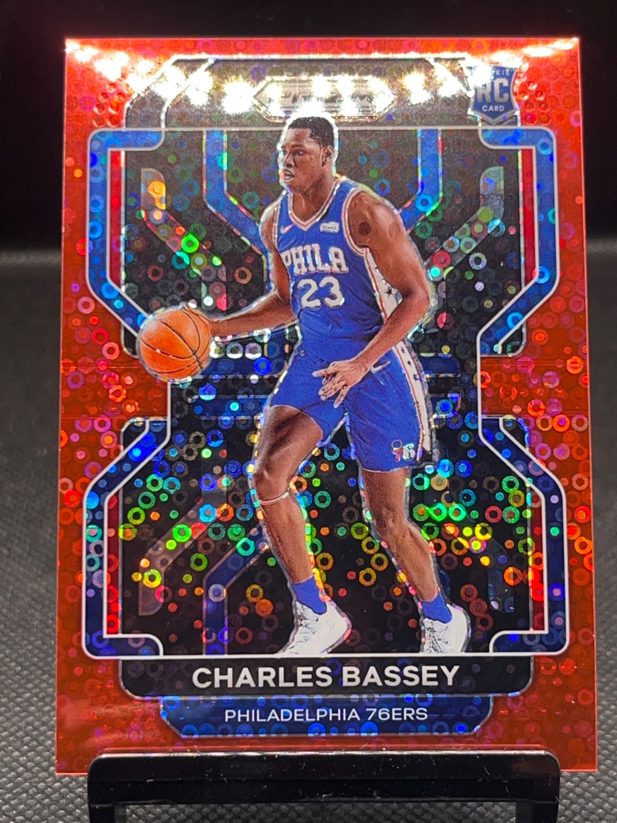 2021-22 Panini Prizm Prizms Fast Break Red #304 Charles Bassey RC 021/100