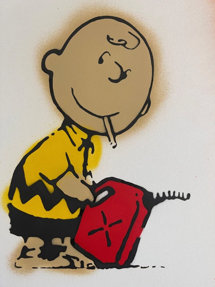 Pintura Banksy Rara Grande Dismaland 2015 con papeleo Foto 2 de 4