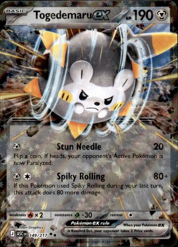 Togedemaru ex 149/217 Pokémon Héroes Ascendidos Doble Raro Casi Nuevo - Imagen 1 de 2