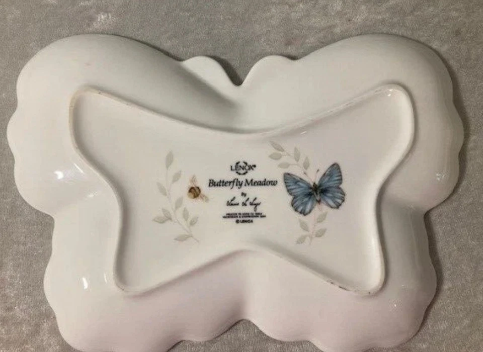 Lenox Butterfly Meadow Butterfly-Shaped Divided Serving Dish Tray Porcelain - Image 3 of 3