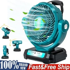 Battery Operated Fan for Makita 18V Battery with AC Adapter Cordless Jobsite Fan