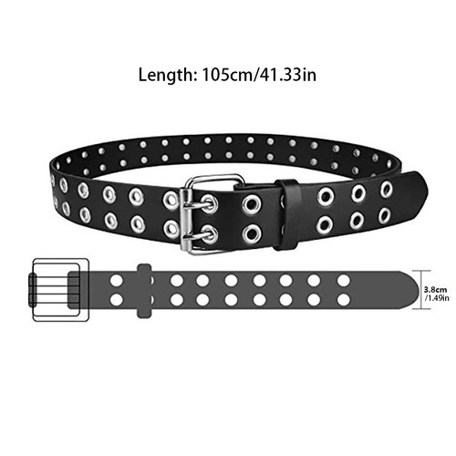 1/2/3 Punk Double Buckle Belt Exquisite Craft And Soft Texture Classic Style - Picture 2 of 42