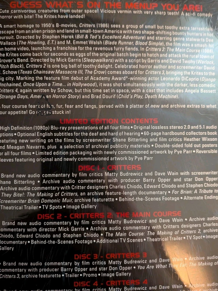 Critters: A Four Course Feast! Limited Edition - Blu-ray Box Set - Arrow Video - Image 3 of 3