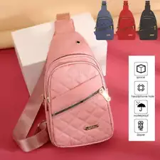 Women Nylon Sling Bag Chest Fanny Packs Cross Body Travel Shoulder Backpack Bag