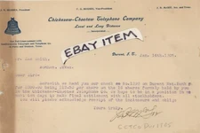 1905 JB McGEE Durant Indian Territory CHICKASAW CHOCTAW TELEPHONE COMPANY Hughes