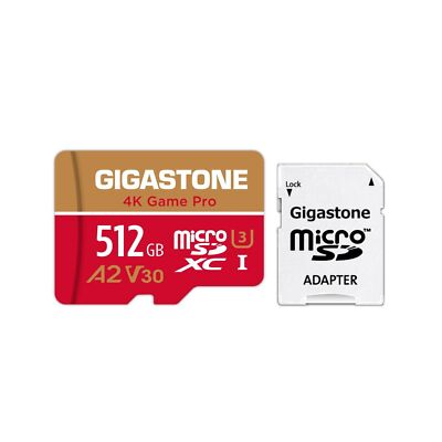 [5-Yrs Free Data Recovery] Gigastone 512GB Micro SD Card, Game