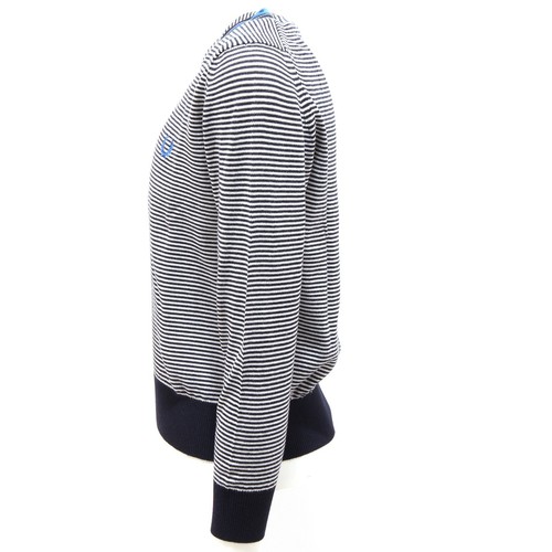 1879T Baby Sweater FRED PERRY Cotton Blue/White Sweater Kid - Picture 3 of 4