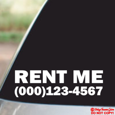 Creative Rent Me Stickers RENT ME with YOUR PHONE NUMBER Vinyl Decal Sticker For Car Window ...