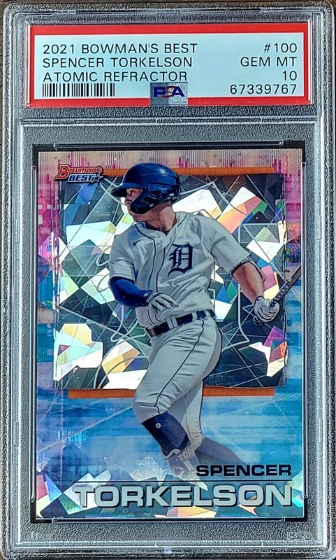 2021 SP SPENCER TORKELSON Topps Bowmans Best ATOMIC REFRACTOR PSA 10 Rookie #100