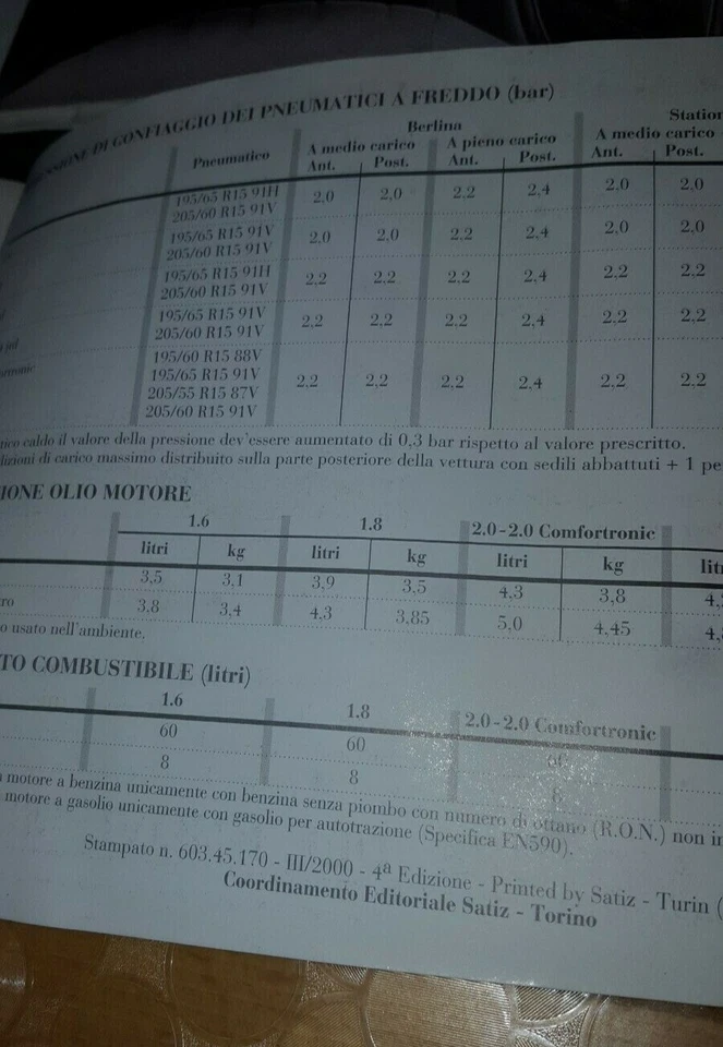 libretto uso e manutenzione lancia lybra (03/2000) - Immagine 4 di 4