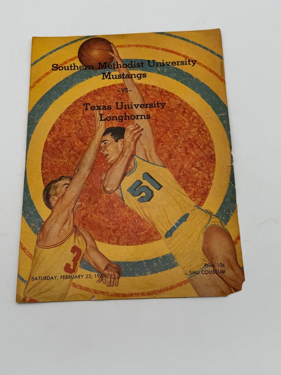 1963 Texas Longhorns SMU Mustangs Basketball Program Dave Siegmund 2/23 - Main Image