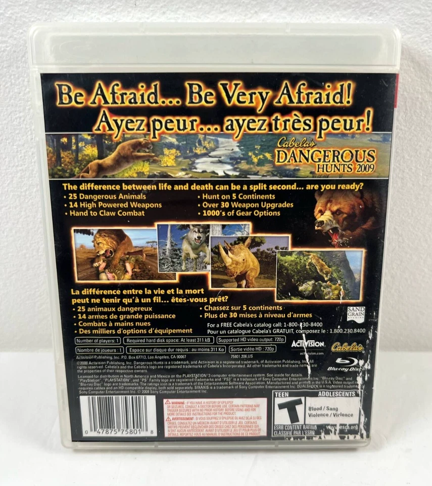 Cabela's Dangerous Hunts 2009 (Sony PlayStation 3, PS3) Complete CIB - Image 2 of 4