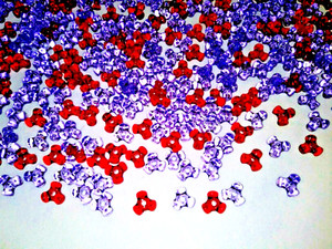 Craft Acrylic Spacer Beads Purple & Red Star Center Hole is 3/32"-   7.4 ounces
