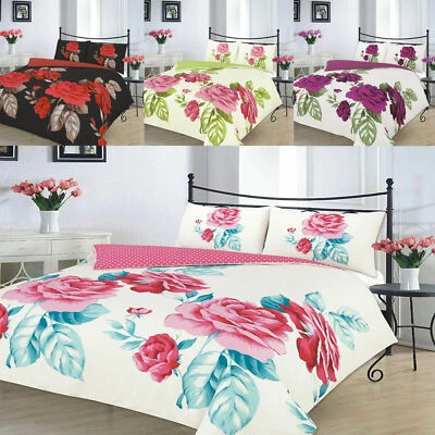 OCEANEVO Duvet Cover Set With Pillowcases Size King Single Double Super Bedding Floral