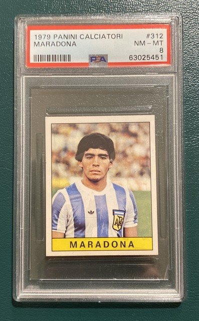 Panini 1979 1980 Calciatori #312 Diego Maradona Argentina Rookie RC Card PSA 8