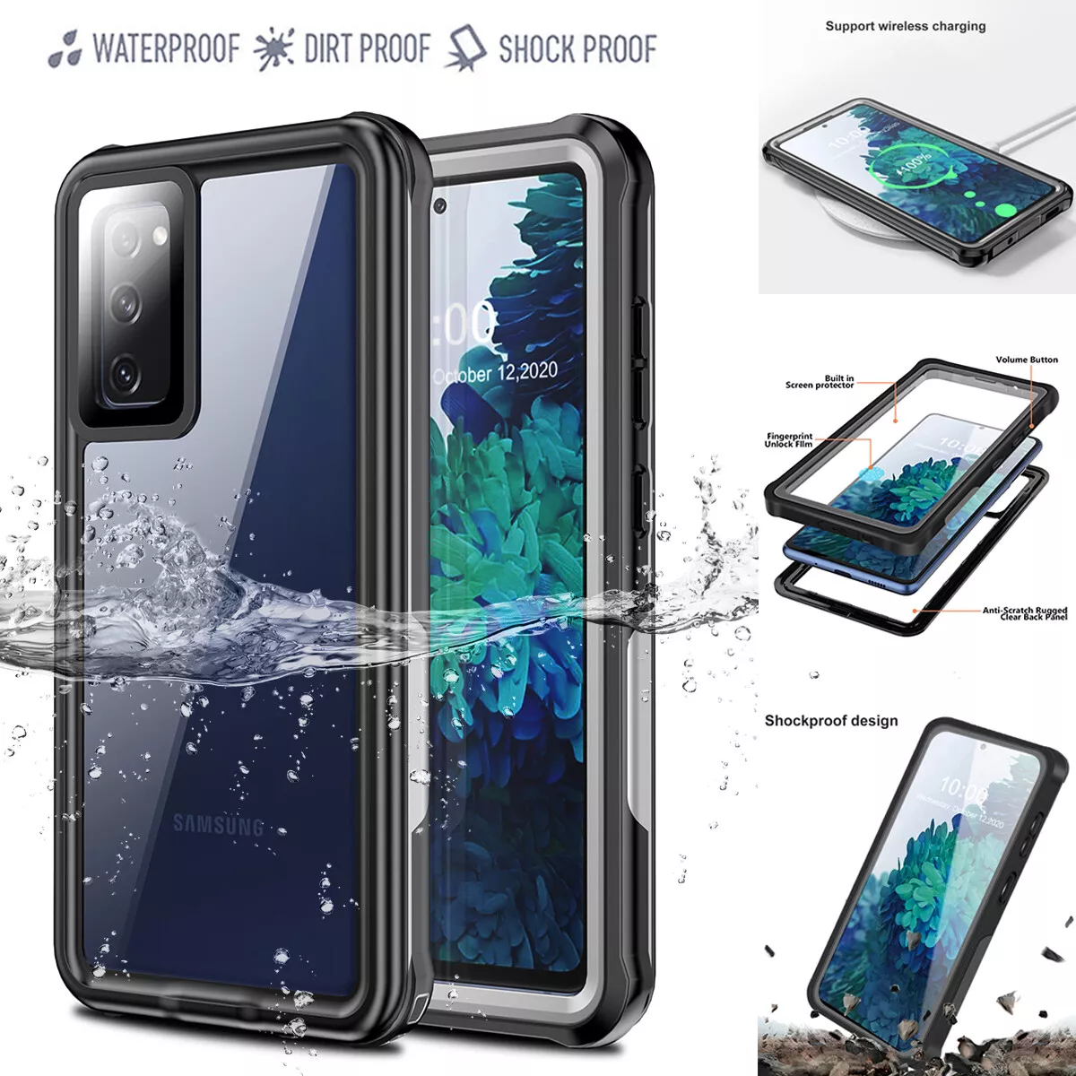 For Samsung Galaxy S20 FE Case Waterproof Shockproof Cover with