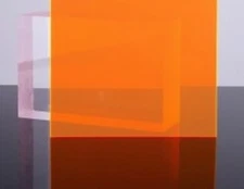 Orange/Amber Fluorescent Acrylic Plexiglass sheet 1/8" x 5.5" x 5.5" #9096