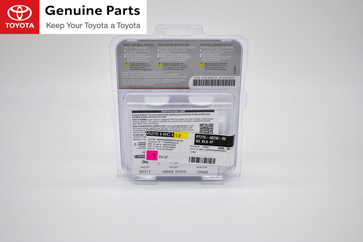 Genuine Toyota Crown Signia BZ4X OEM Black Alloy Wheel Locks Set