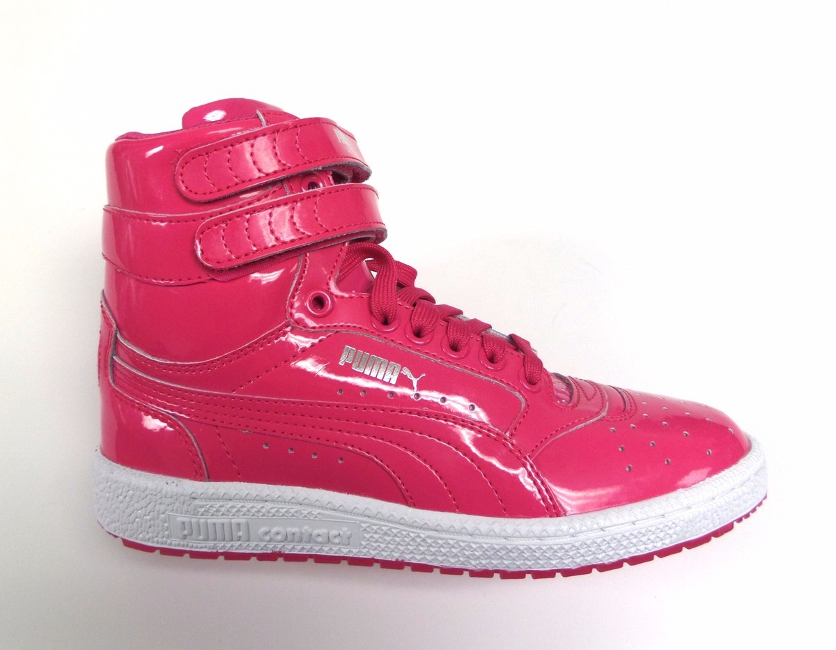 Puma Big Kids' SKY II HI PATENT Shoes Fuchsia/White 363170 Puma Big Kids' SKY II HI PATENT Shoes Fuchsia/White 363170