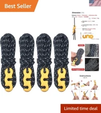 Portable High-Strength Reflective Tent Guyline with Aluminum Tensioner - 4 Pack